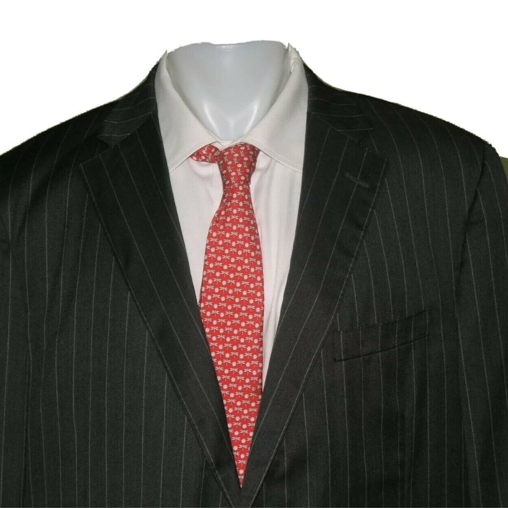 Samuelsohn Performance Loro Piana Gray Stripes Tw… - image 5
